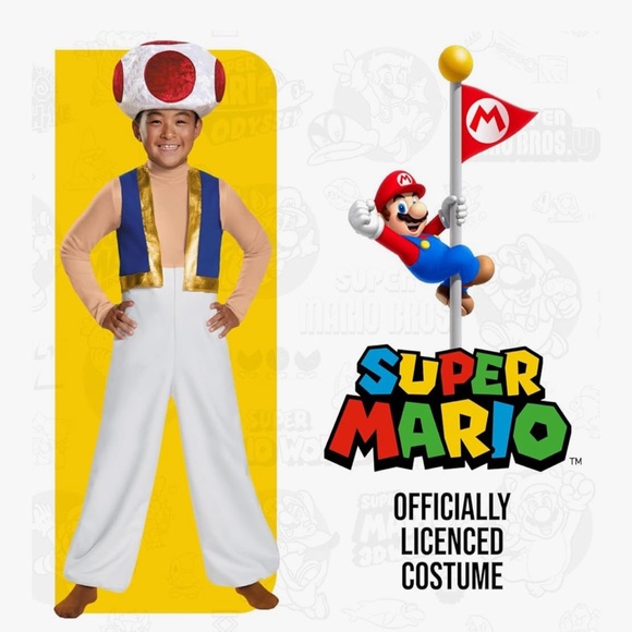 Nintendo Super Mario Costume with Blue and Gold Accents - Picture 1 of 8
